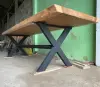  Product image 7 of the product “Natural wood table suar with metal legs X-style, 314cm length, 107cm width, 83.5 cm height. Table top 7cm thickness ”